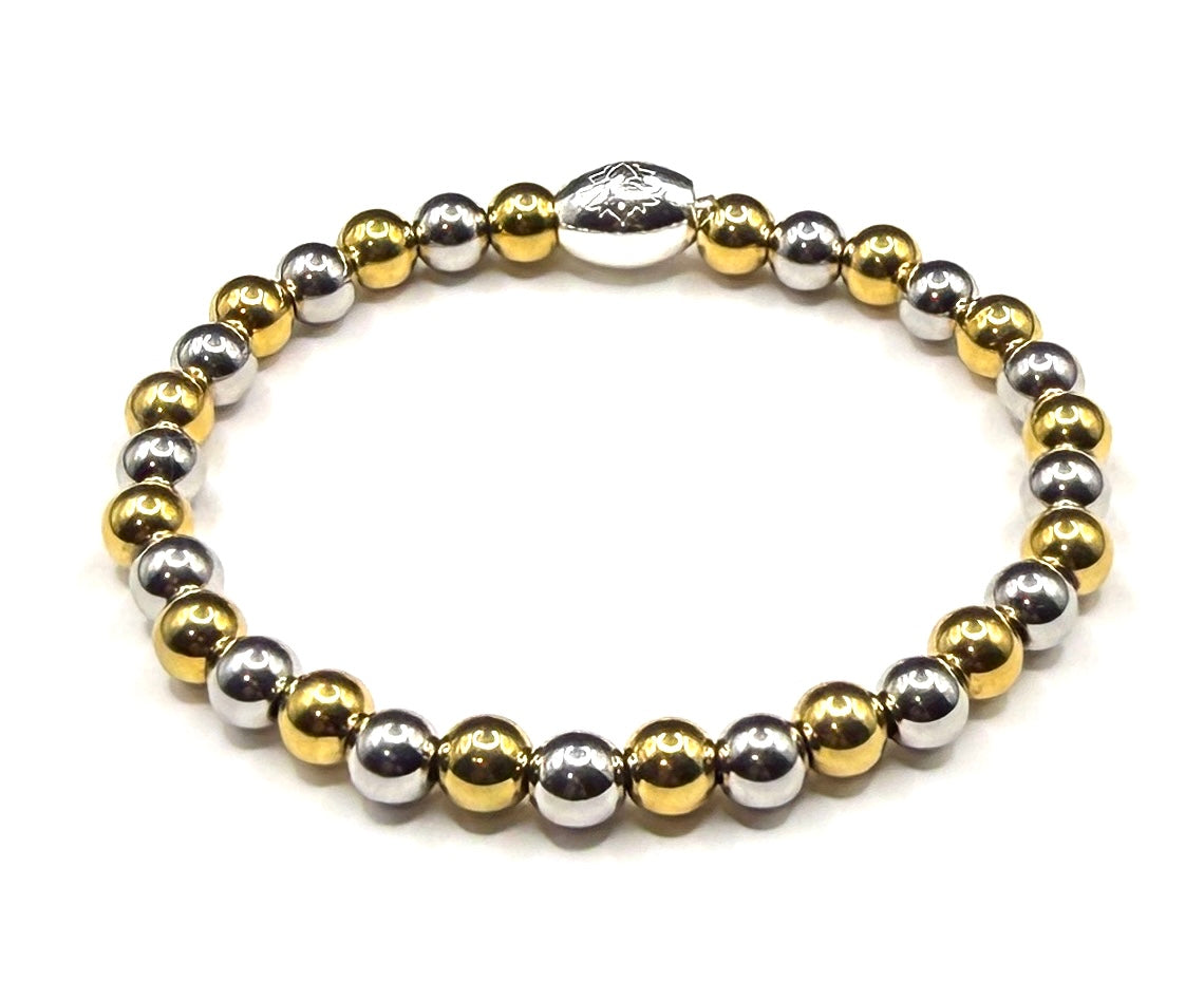 Gold and Silver Beaded Bracelet