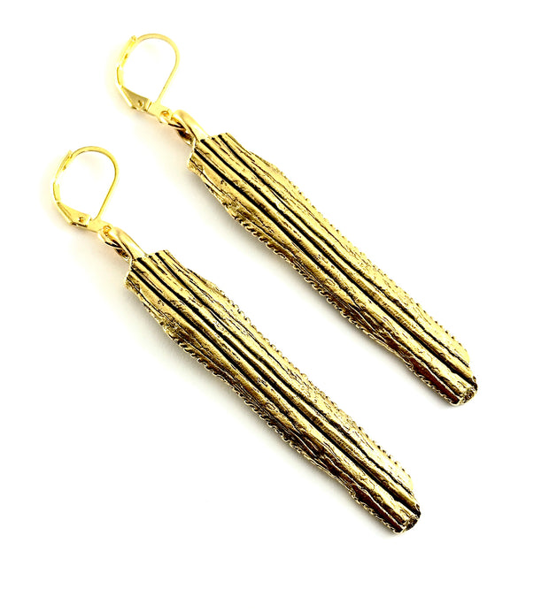 Organic Casting Collection - Fossilized Ray Tail Earrings