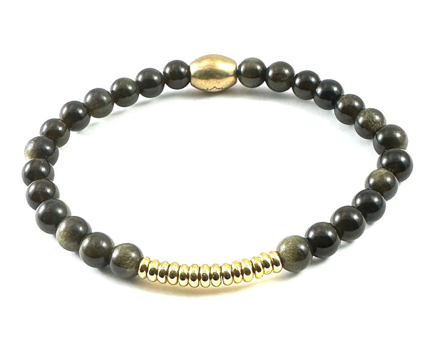 Gold Rondelle Stretch Bracelet - 6mm