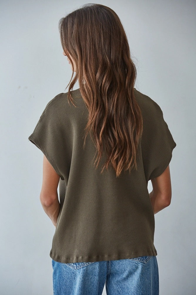 Knit Thermal Short Sleeve Top