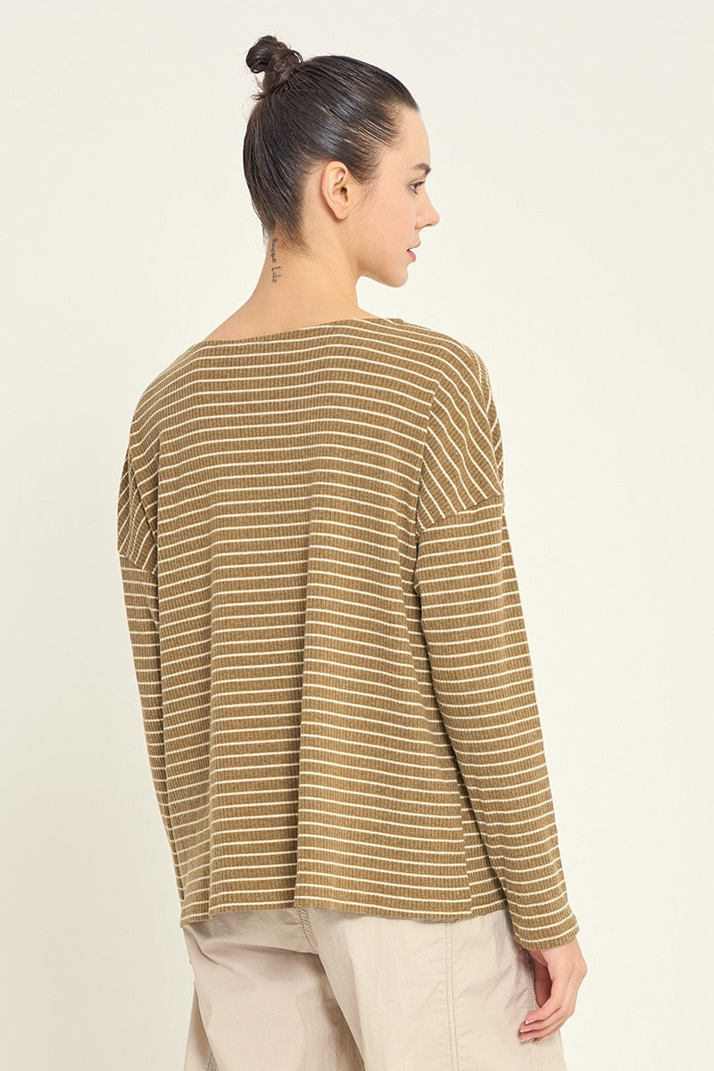 Striped Rib Jersey Top