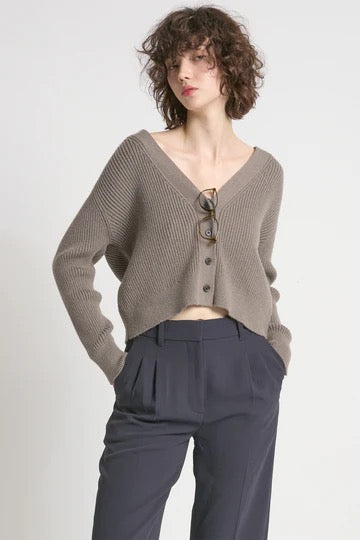 V-Neck Cardigan Sweater