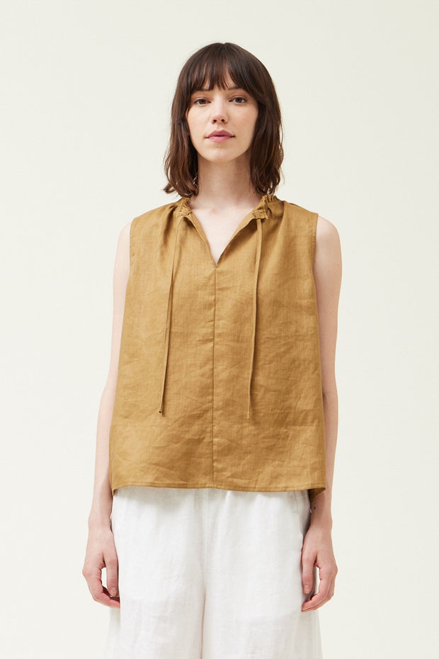 Sleeveless Linen Top