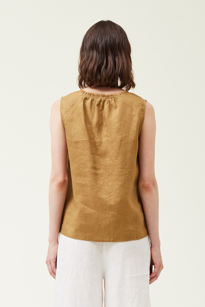 Sleeveless Linen Top