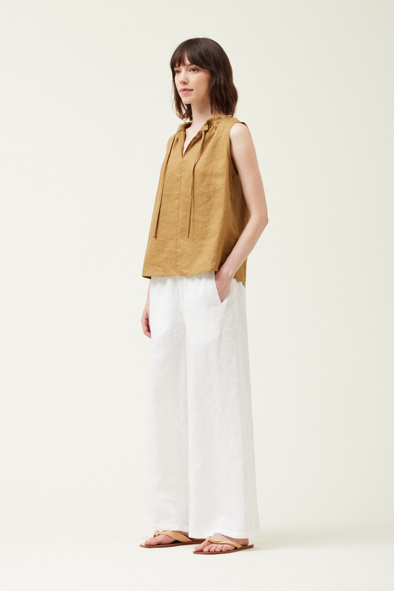 Sleeveless Linen Top