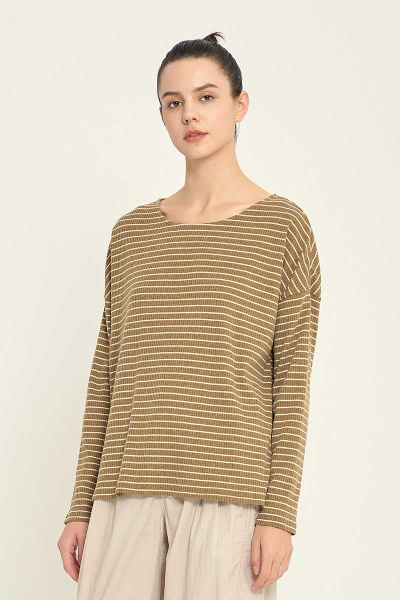 Striped Rib Jersey Top