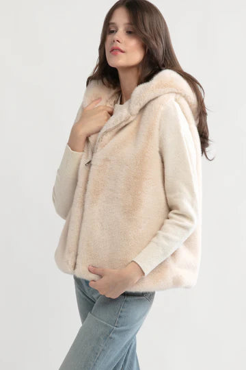 Faux Fur Hooded Vest