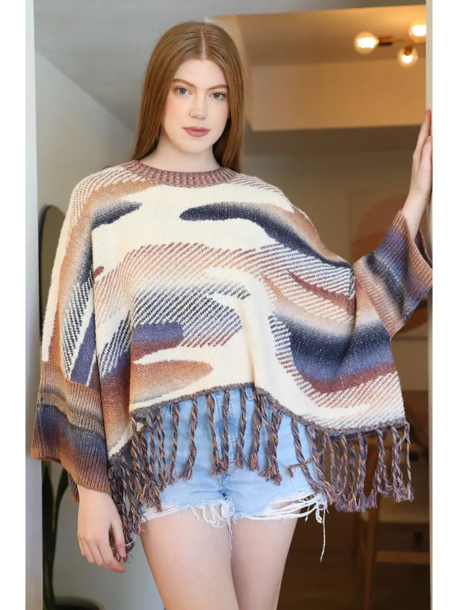 Sale - Cozy Knit Poncho Sweater