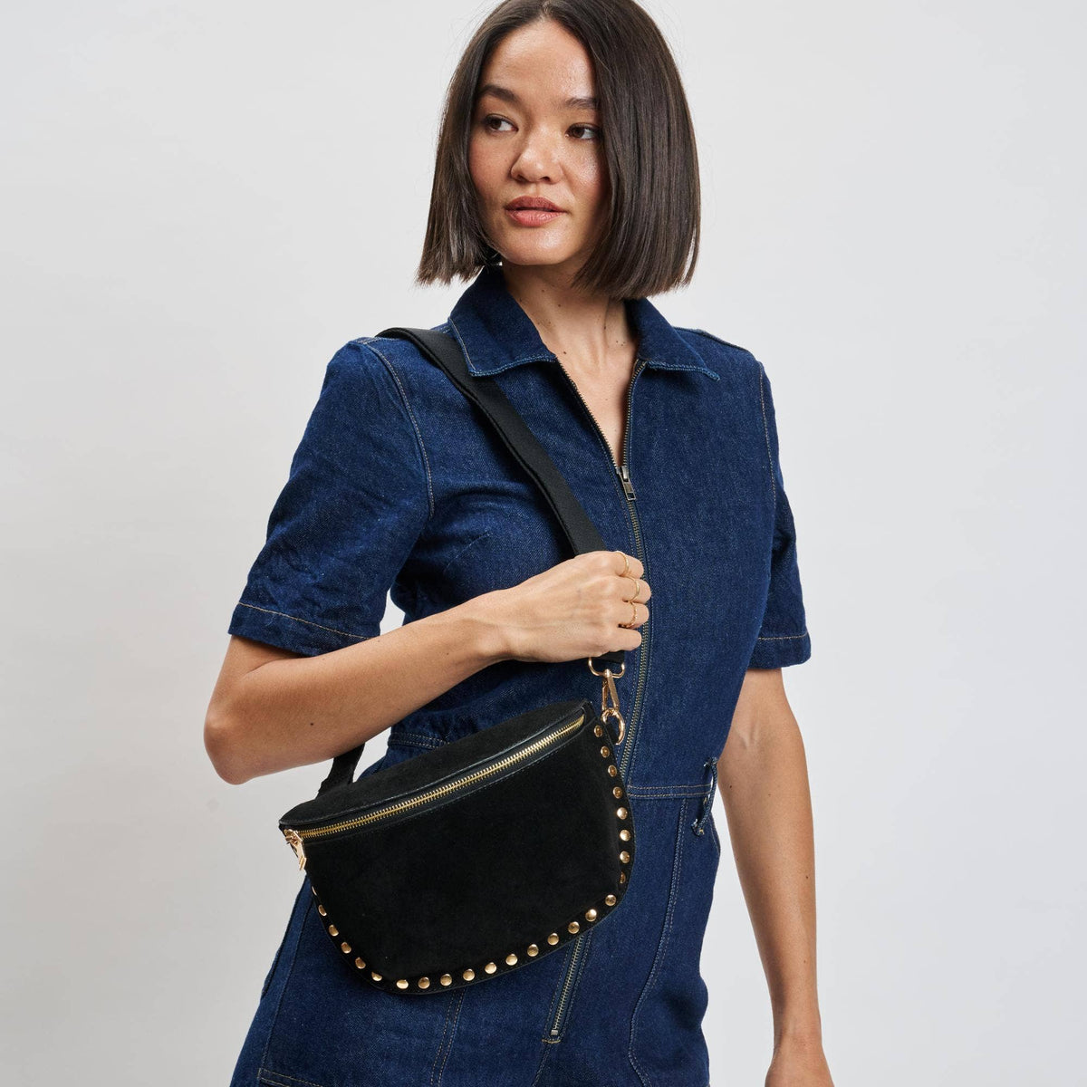 Studded Suede Belt Bag