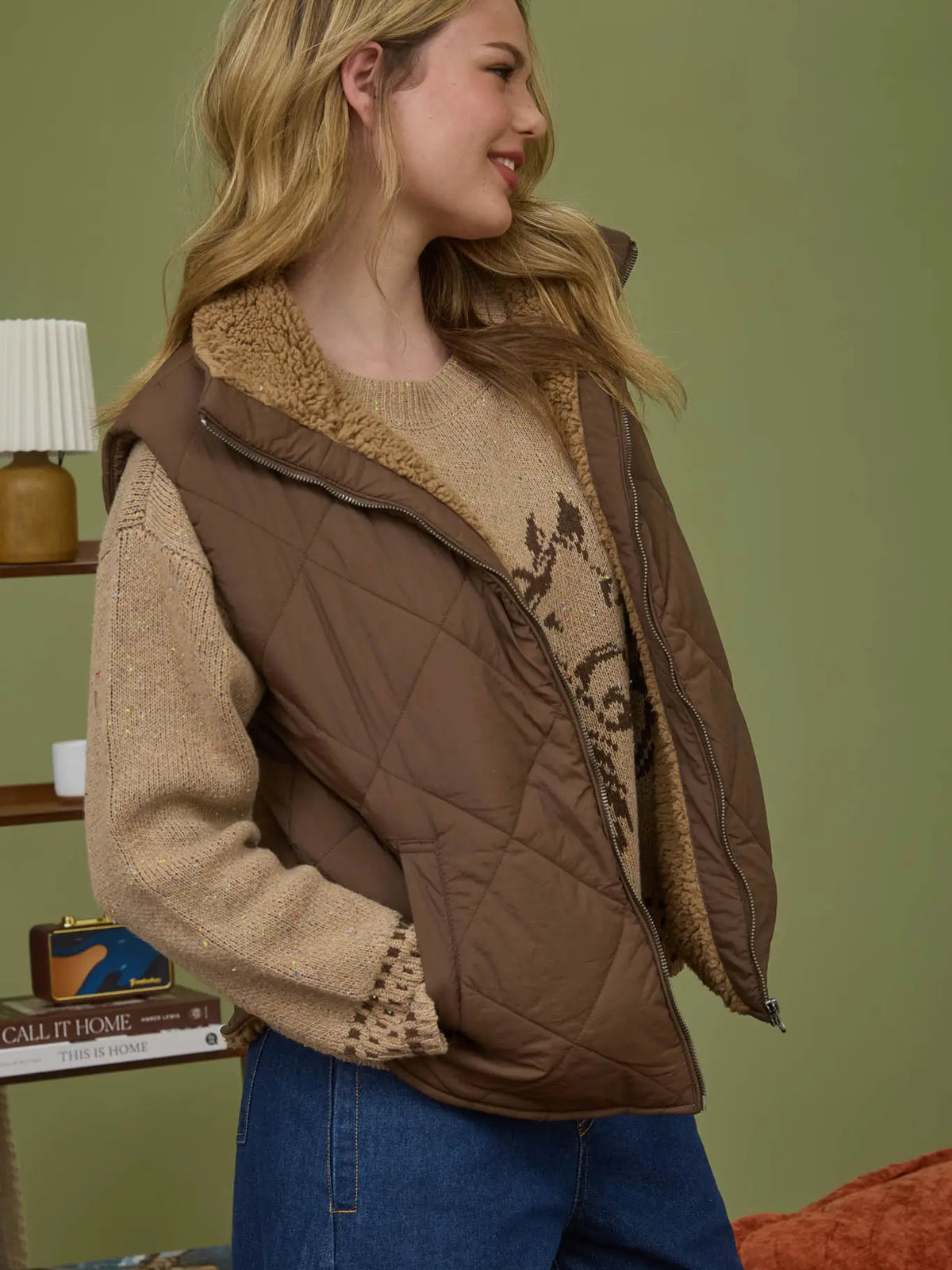 Quilted Fleece Lined Vest