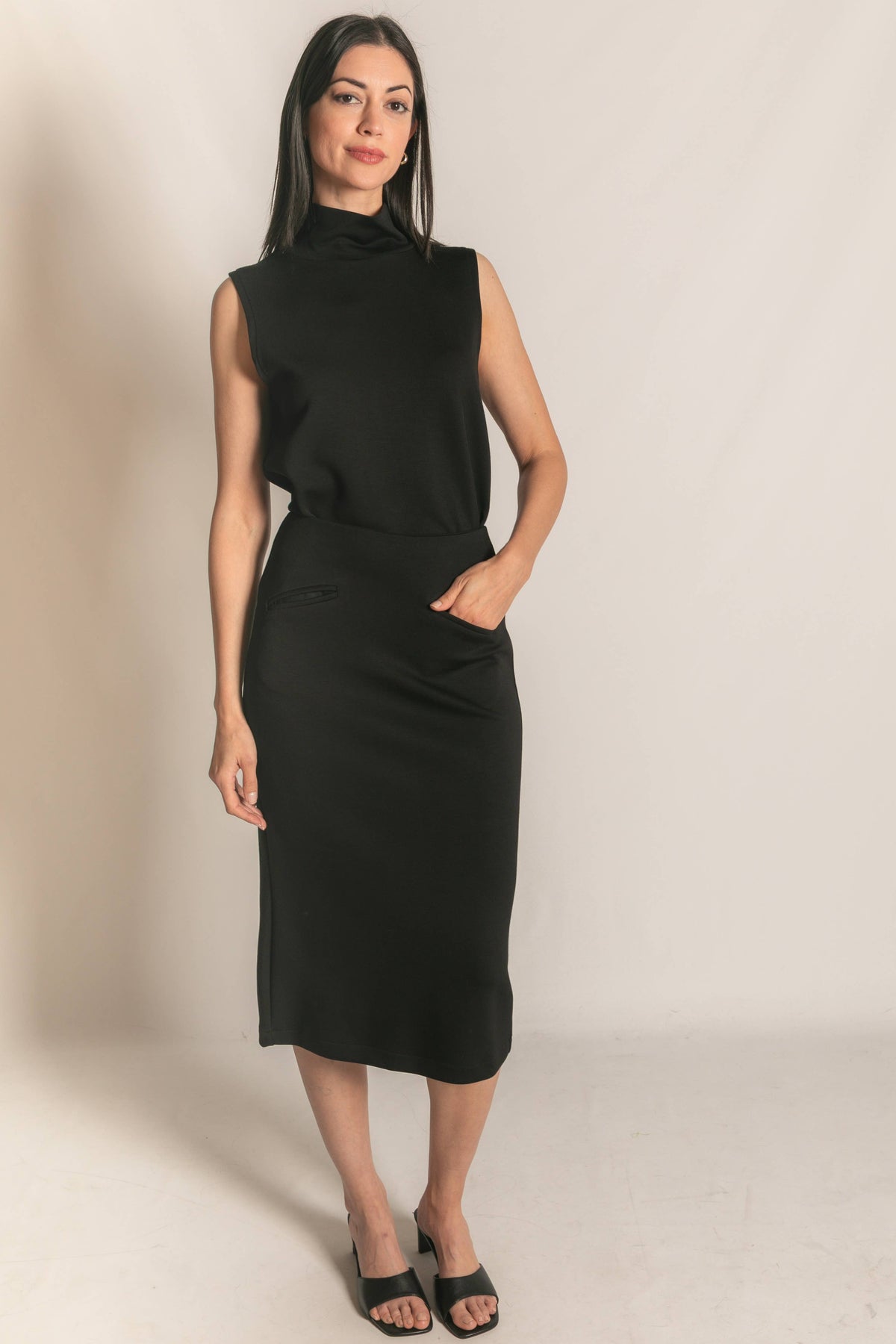 Modal Back Slit Pencil Skirt