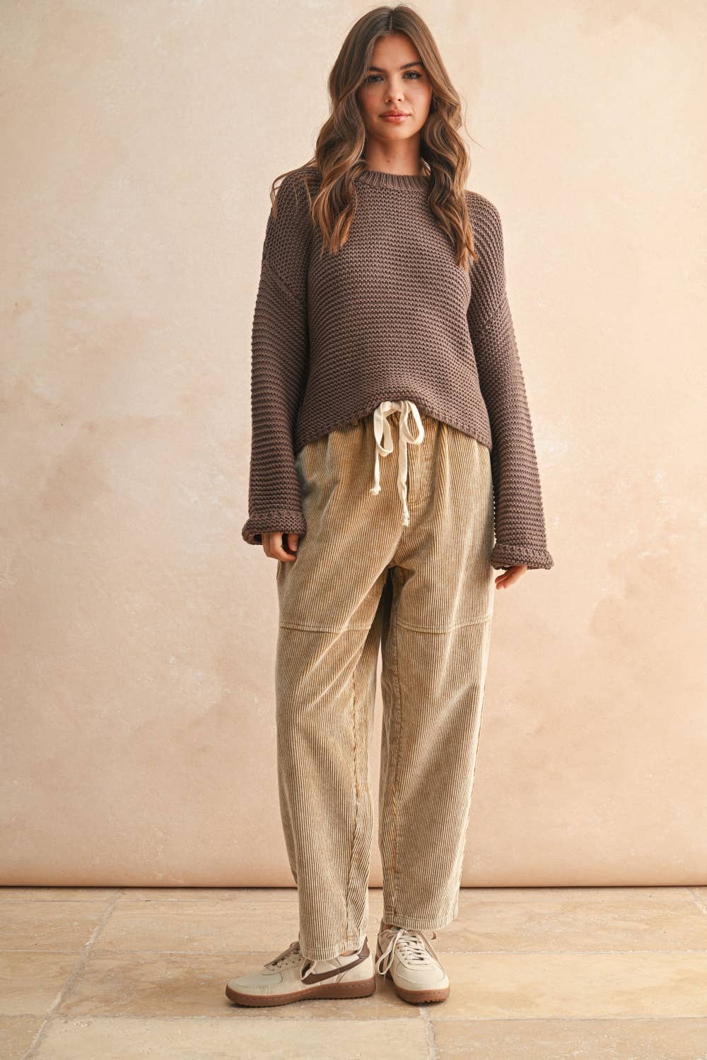 Round Neck Textured Sweater
