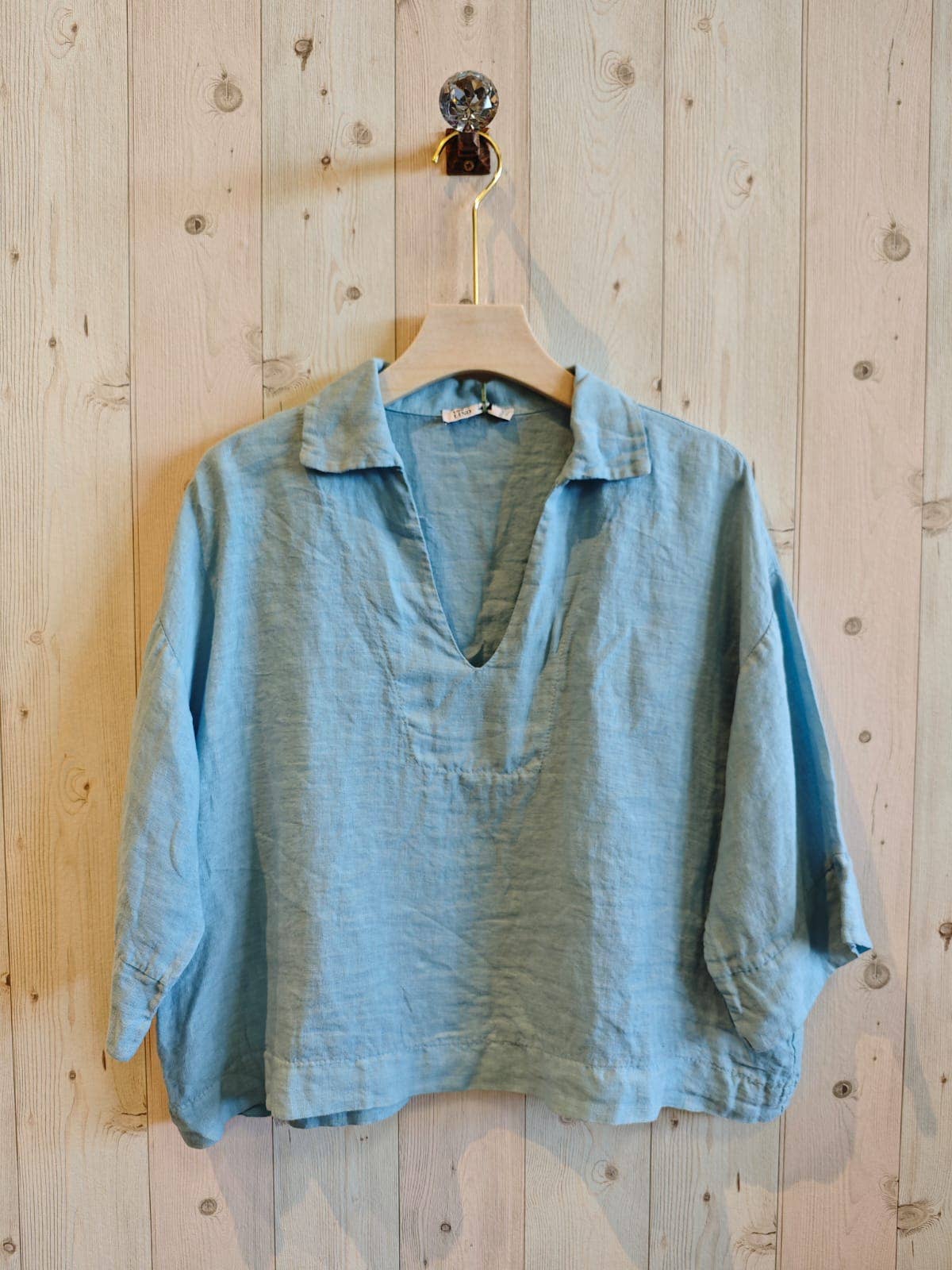 Linen Collared Top