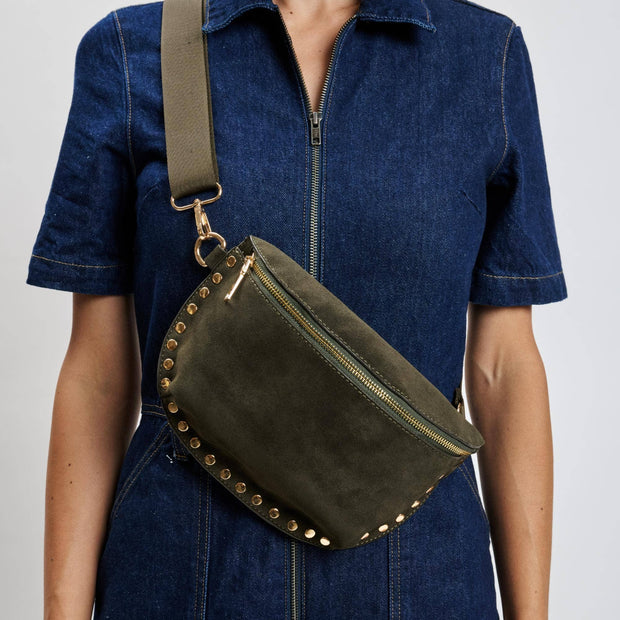 Studded Suede Belt Bag