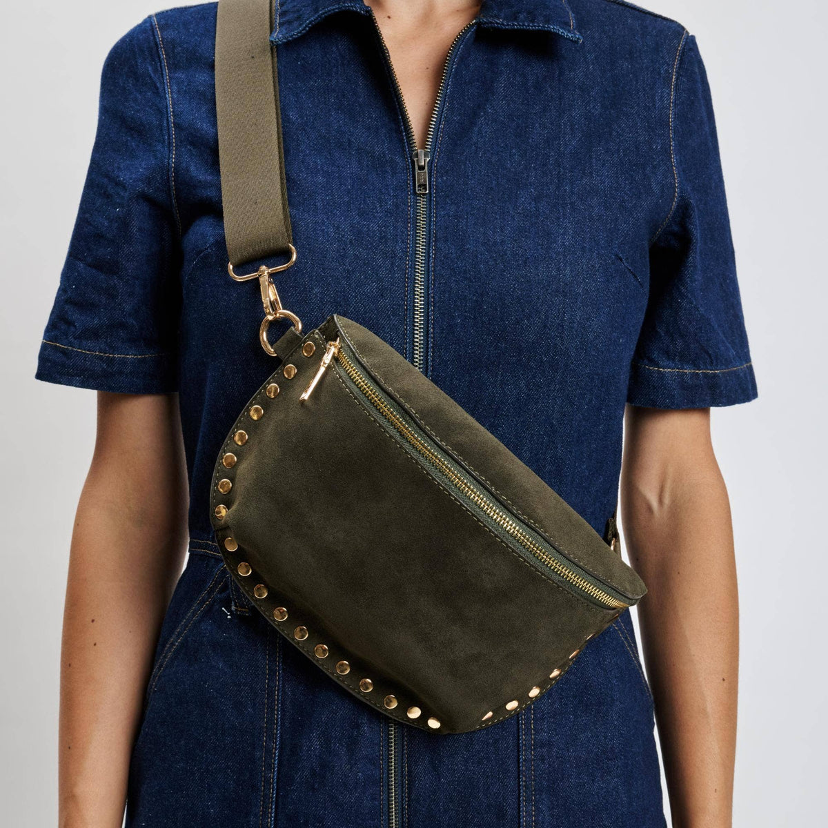 Studded Suede Belt Bag