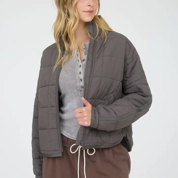 Quilted Zip-Up Puffer Jacket