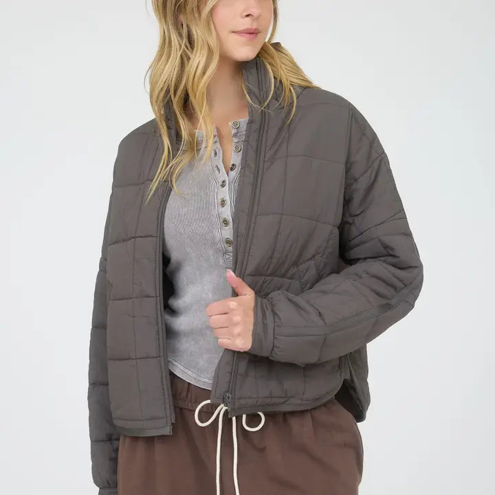 Quilted Zip-Up Puffer Jacket