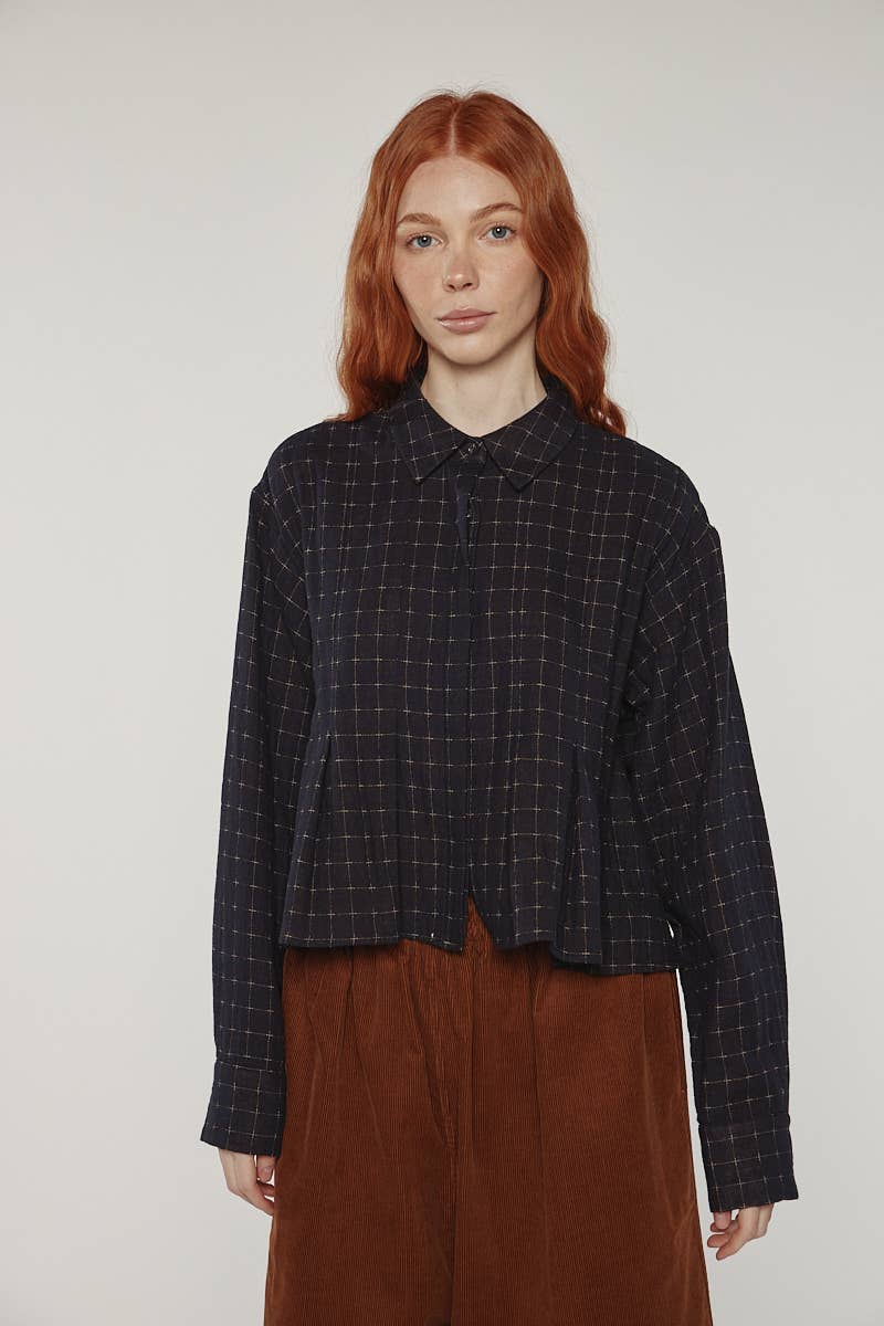 Cotton Pleated Blouse
