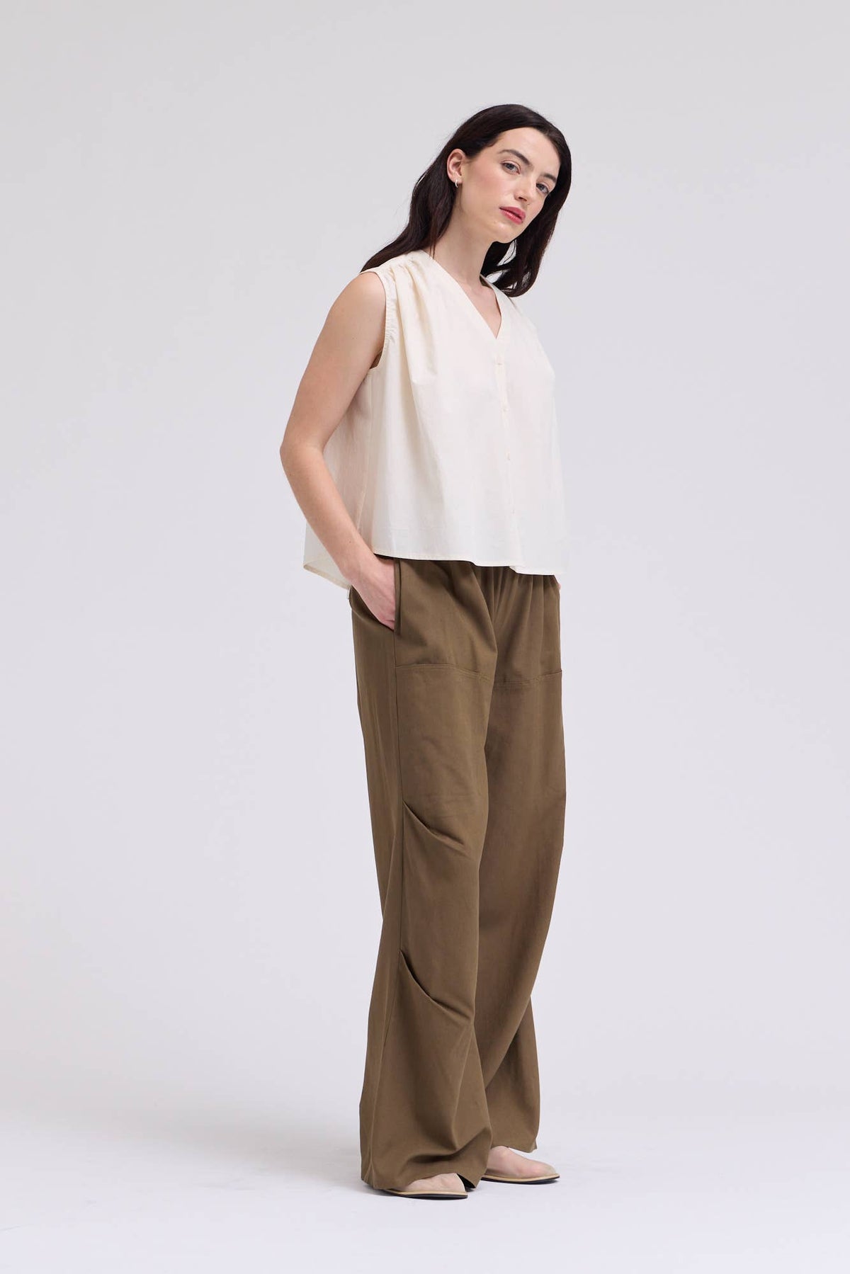 Poplin Shirring Top