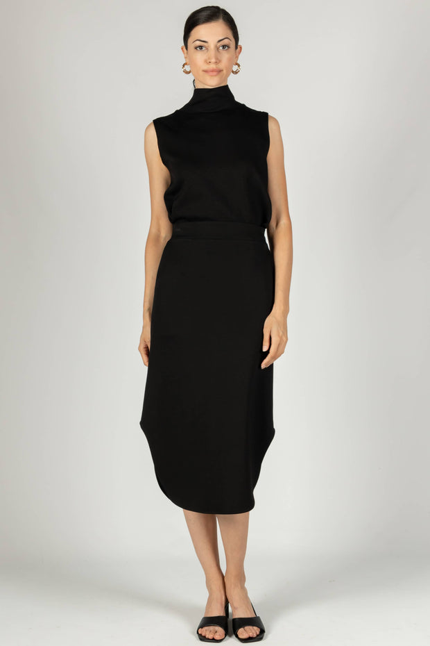 Modal Side Slit Midi Skirt