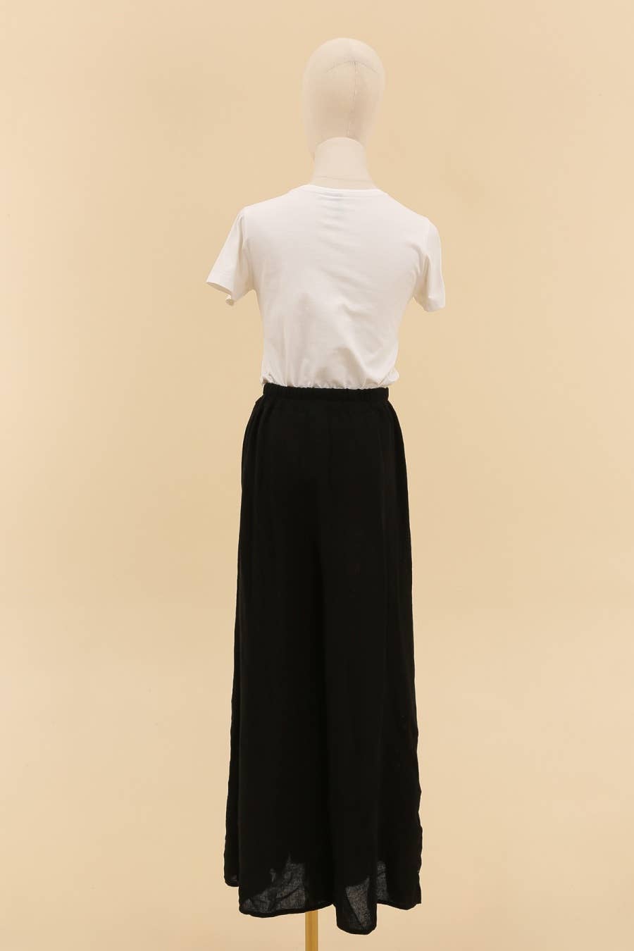 Wide Leg Linen Blend Button Front Pants