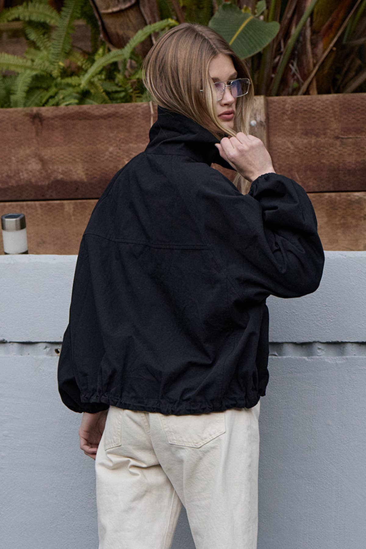 High Neck Button-Up Jacket
