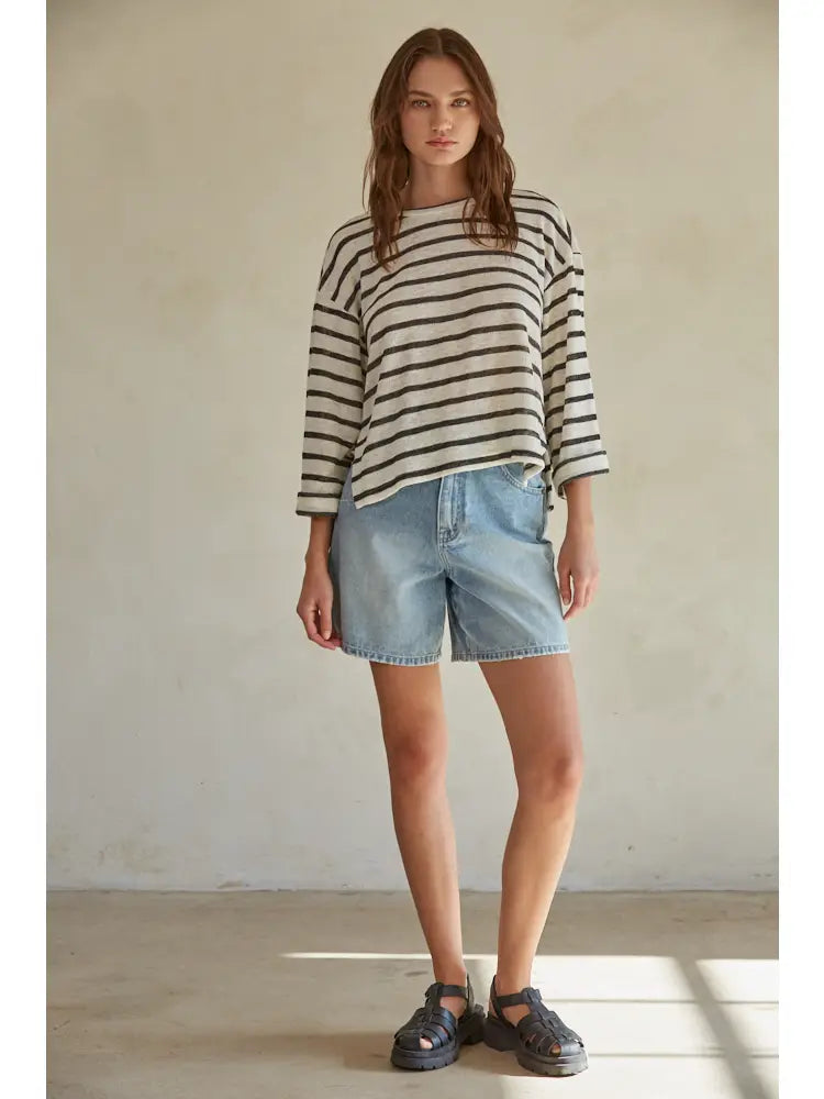 Striped Round Neck Top