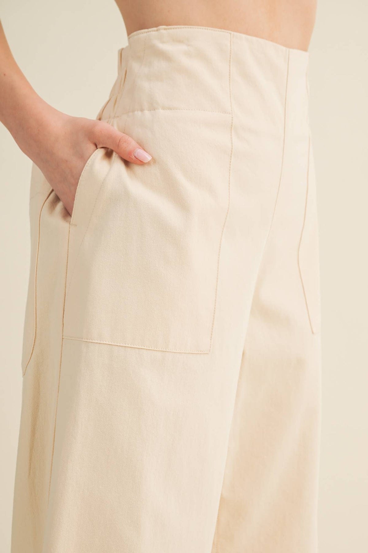 Architectural Seamed Wide-Leg Pants