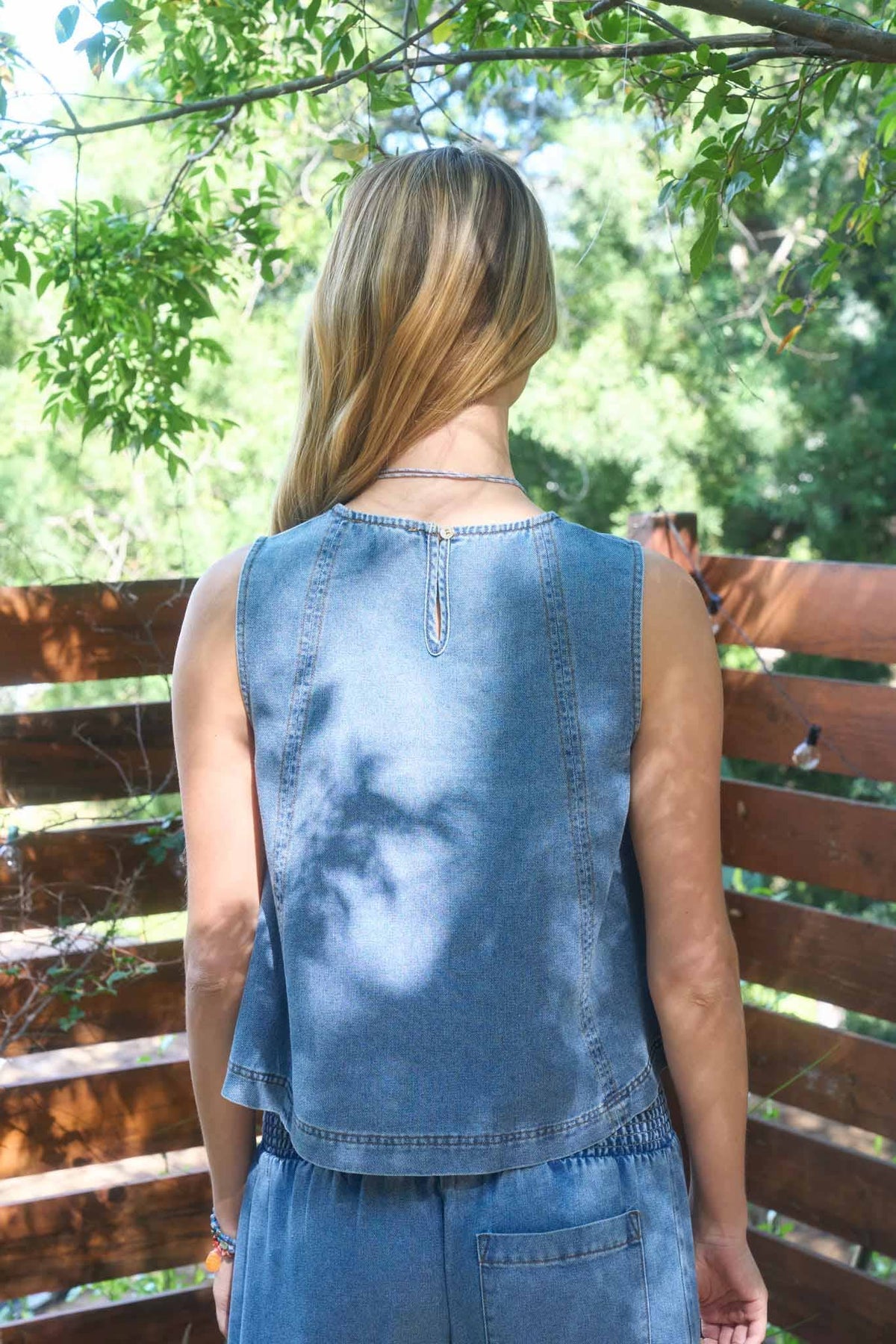 Sleeveless Denim Top