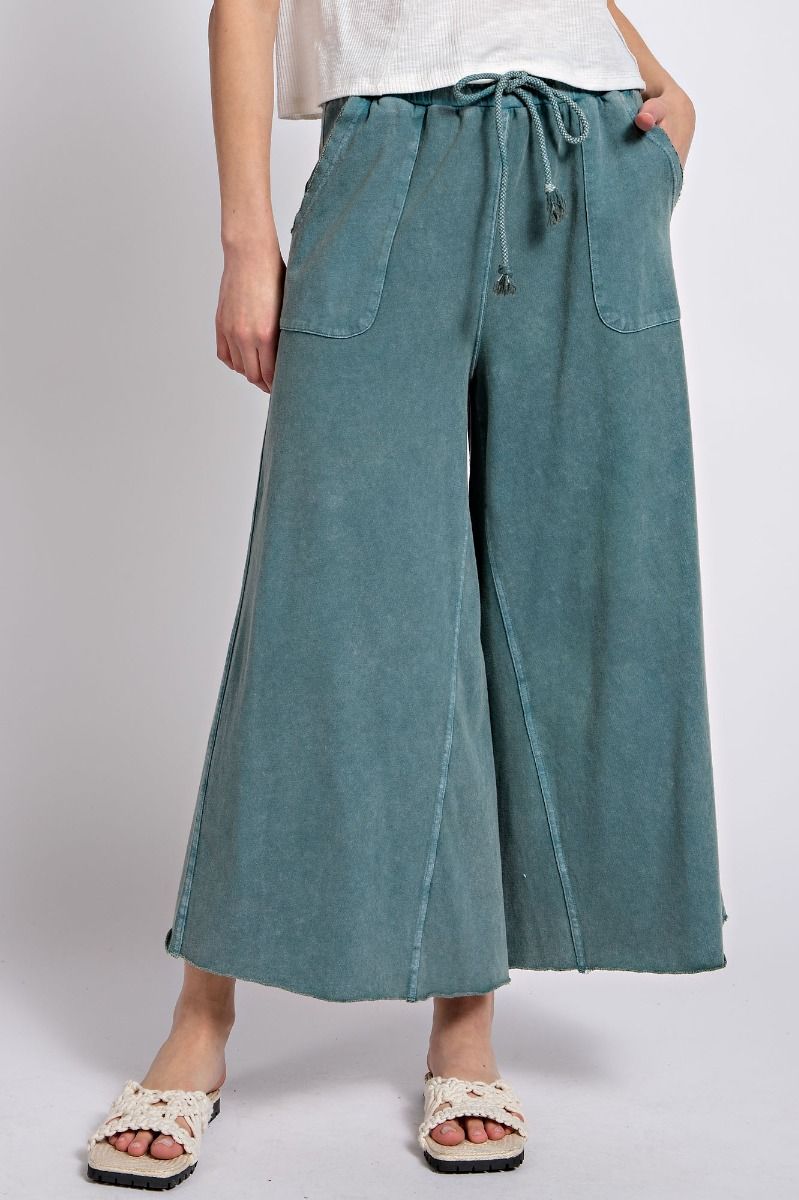 Mineral Wash Wide Leg Pants