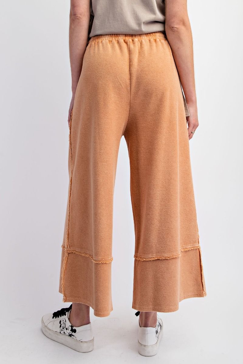 Mineral Wash Seamed Wide Leg Pants