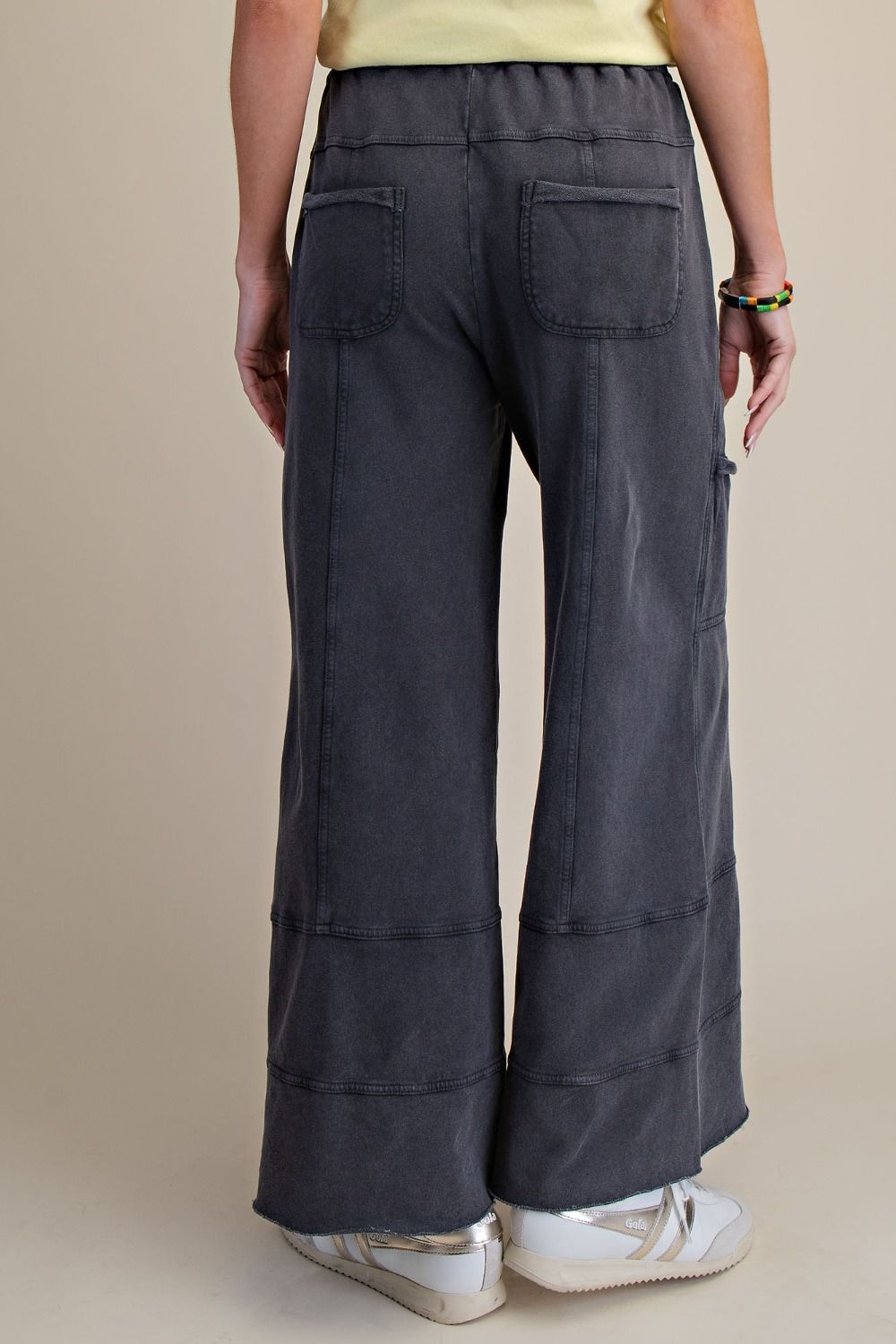 Mineral Wash Wide Leg Cargo Pants