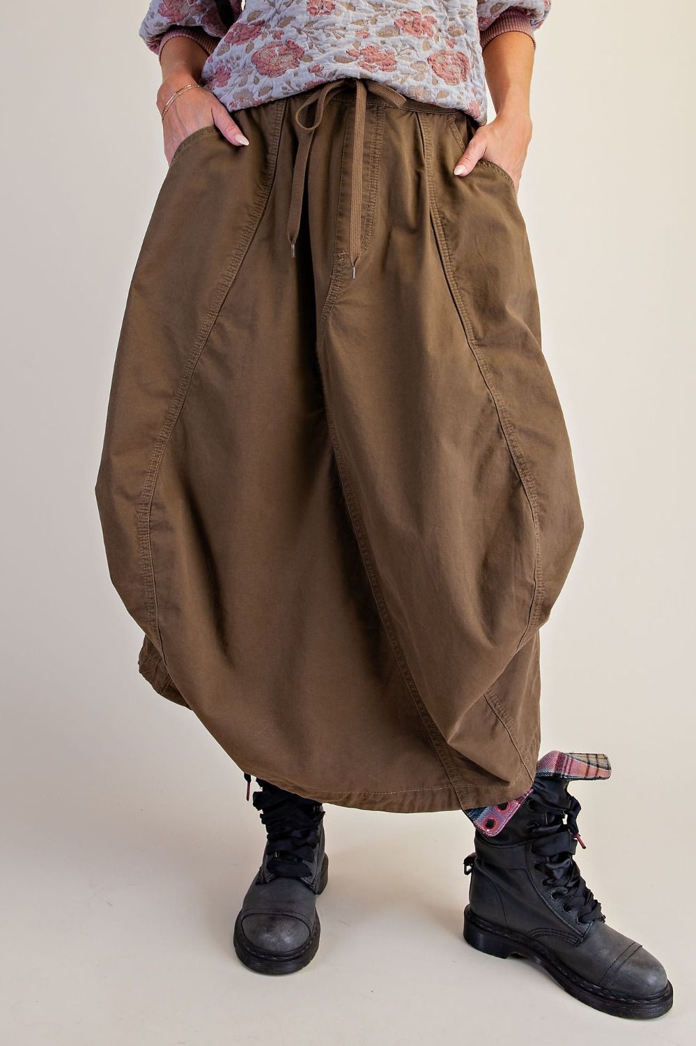 Cotton Balloon Maxi Skirt