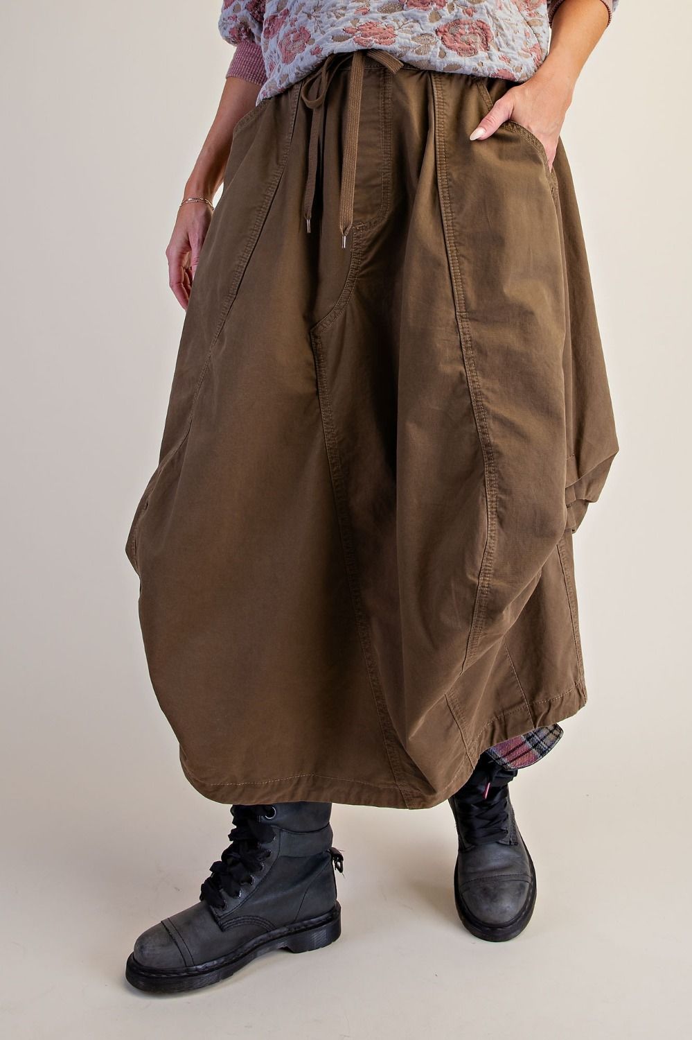 Cotton Balloon Maxi Skirt