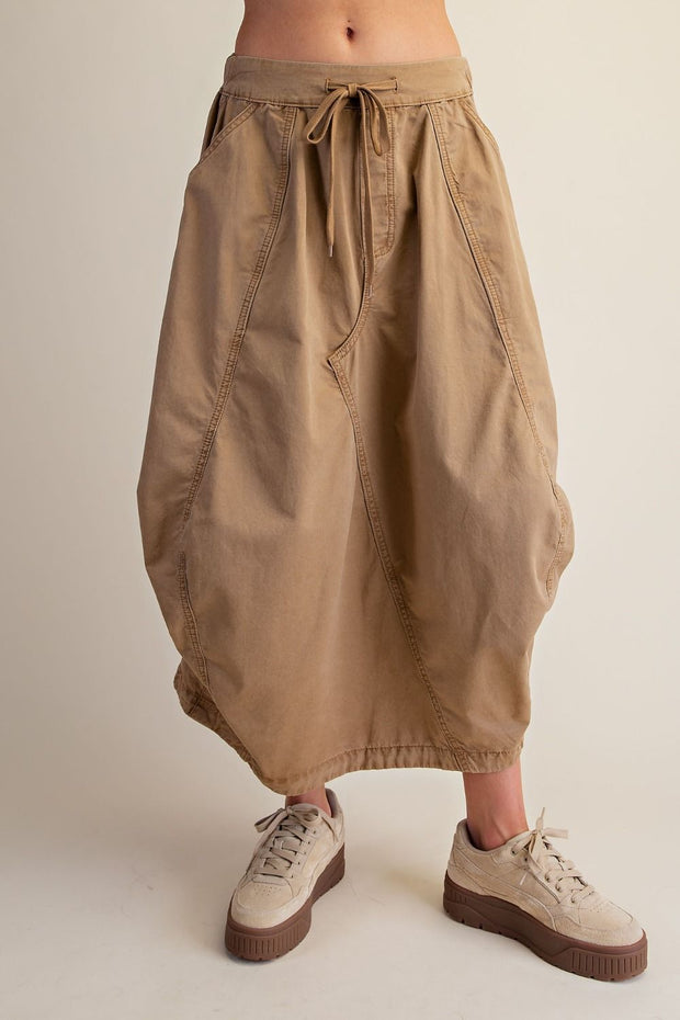 Cotton Parachute Cargo Maxi Skirt