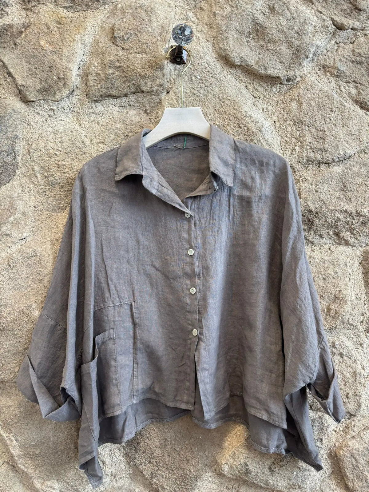 Linen Button Front Top