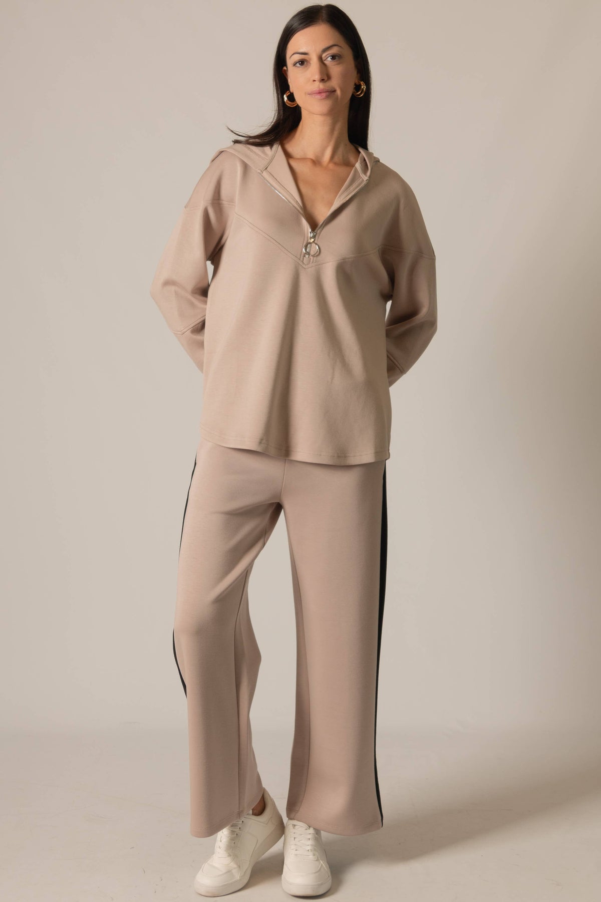 Modal Side Stripe Wide Leg Pants