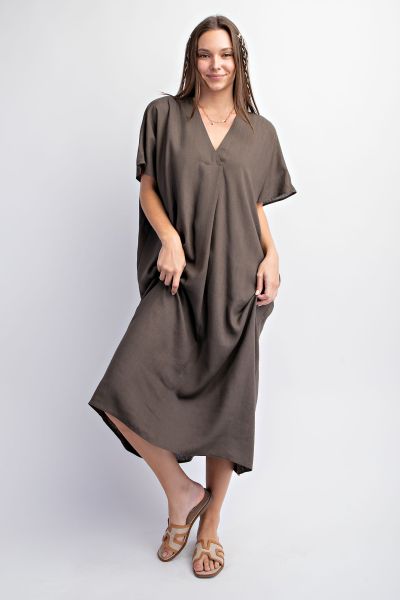 V-Neck Easy Maxi Dress