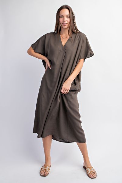 V-Neck Easy Maxi Dress