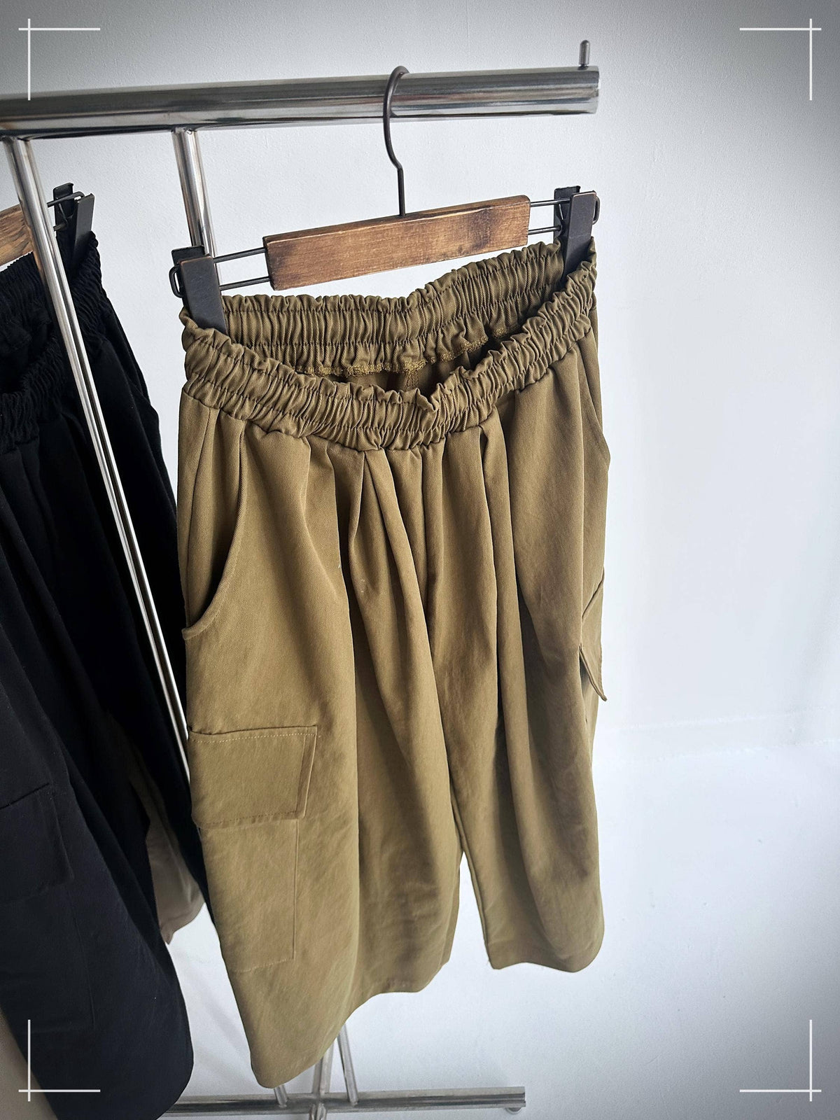 Wide-Leg Cotton Twill Cargo Culottes