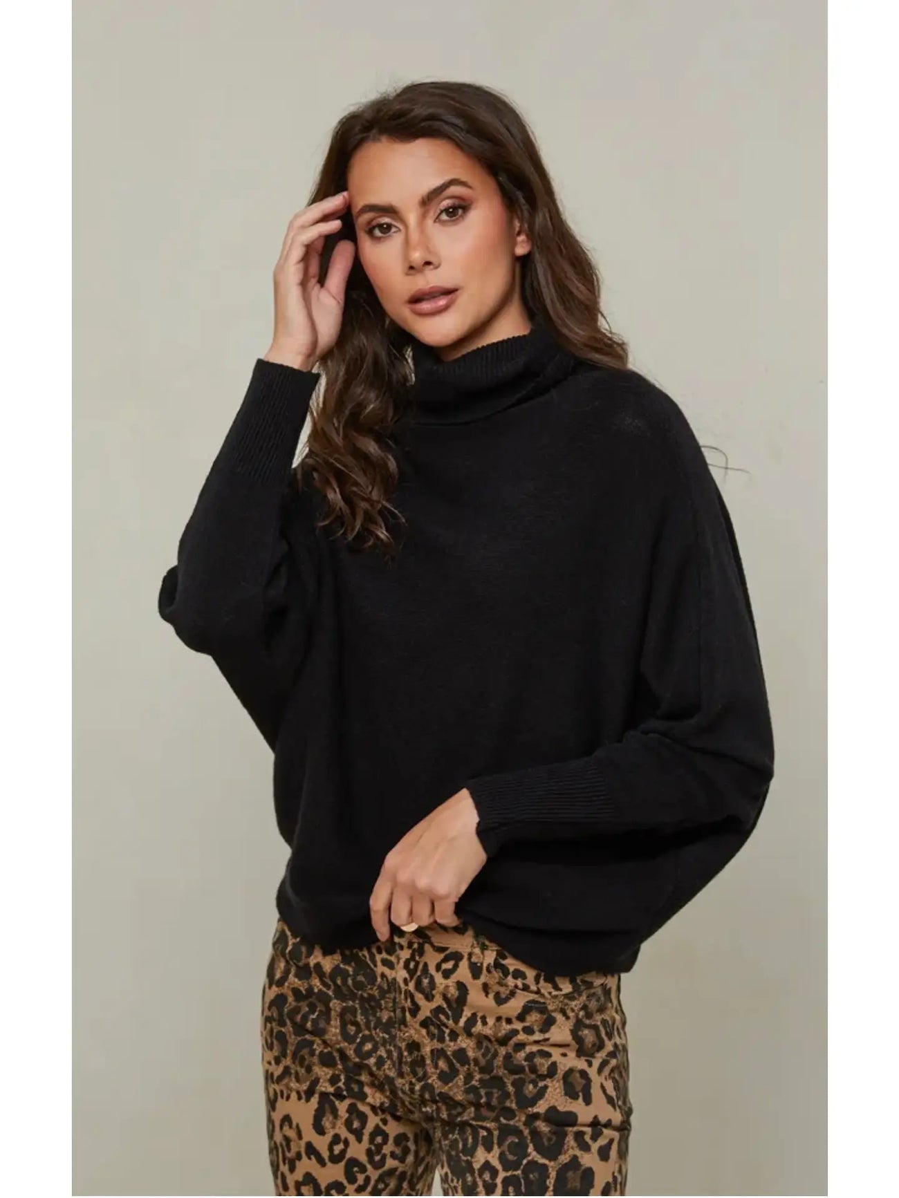 Dolman Sleeve Turtleneck Sweater