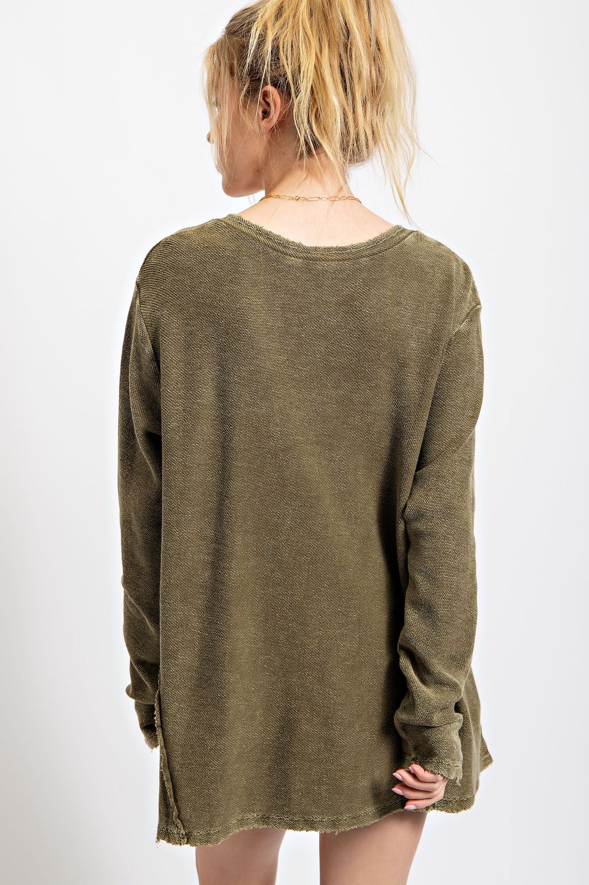 Long Sleeve Mineral Washed Top