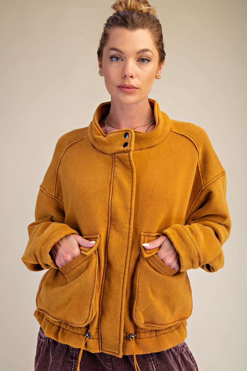 Mineral Washed Bomber Jacket