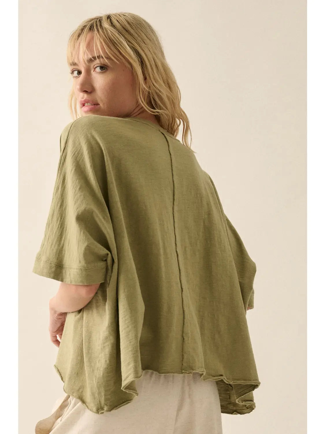 Easy Fit Mineral Washed Slub Knit T-Shirt