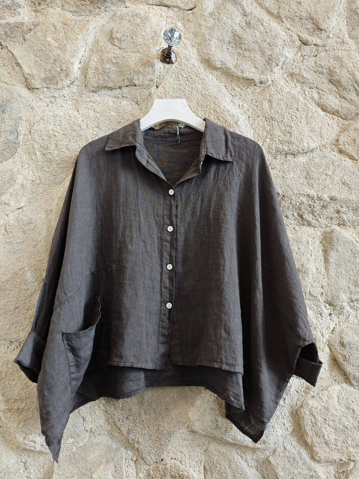 Linen Button Front Top