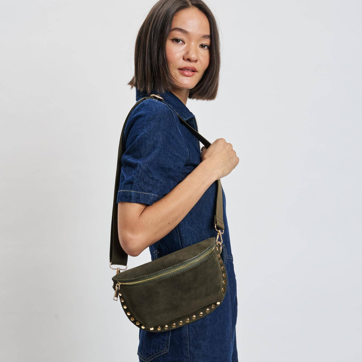 Studded Suede Belt Bag