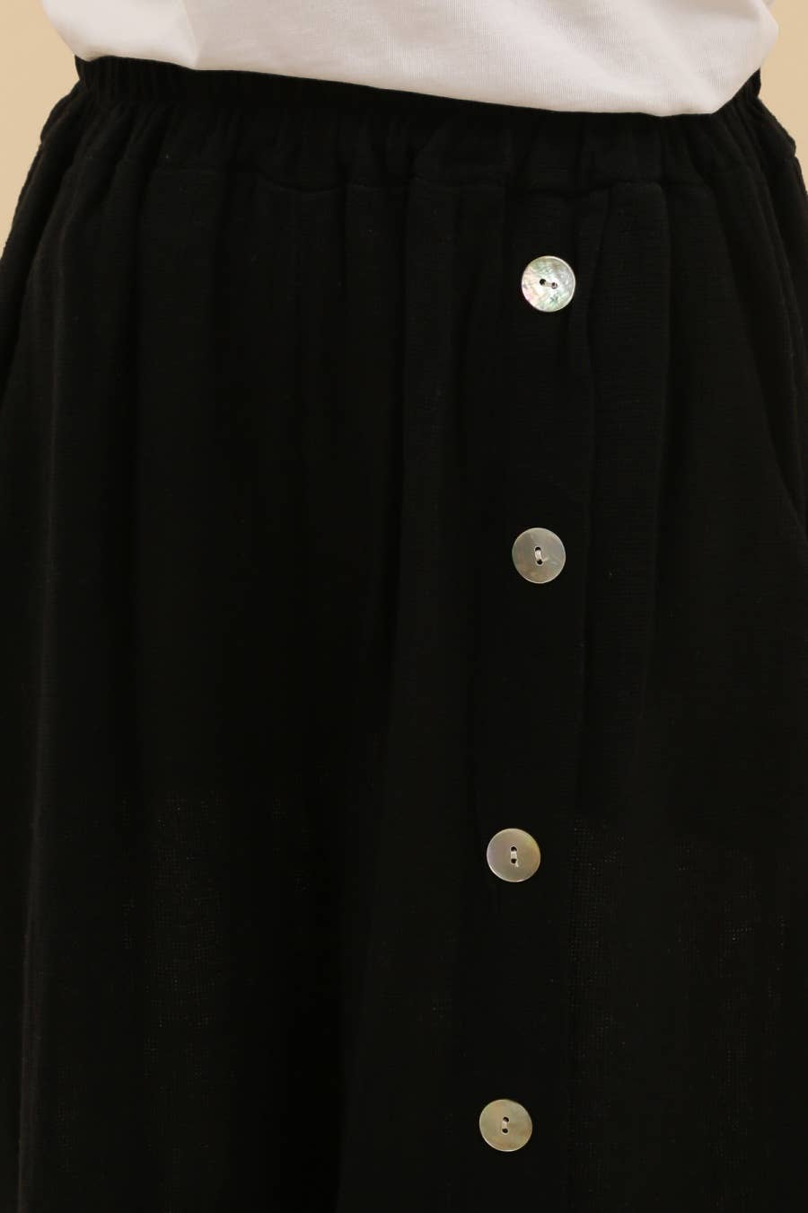 Wide Leg Linen Blend Button Front Pants