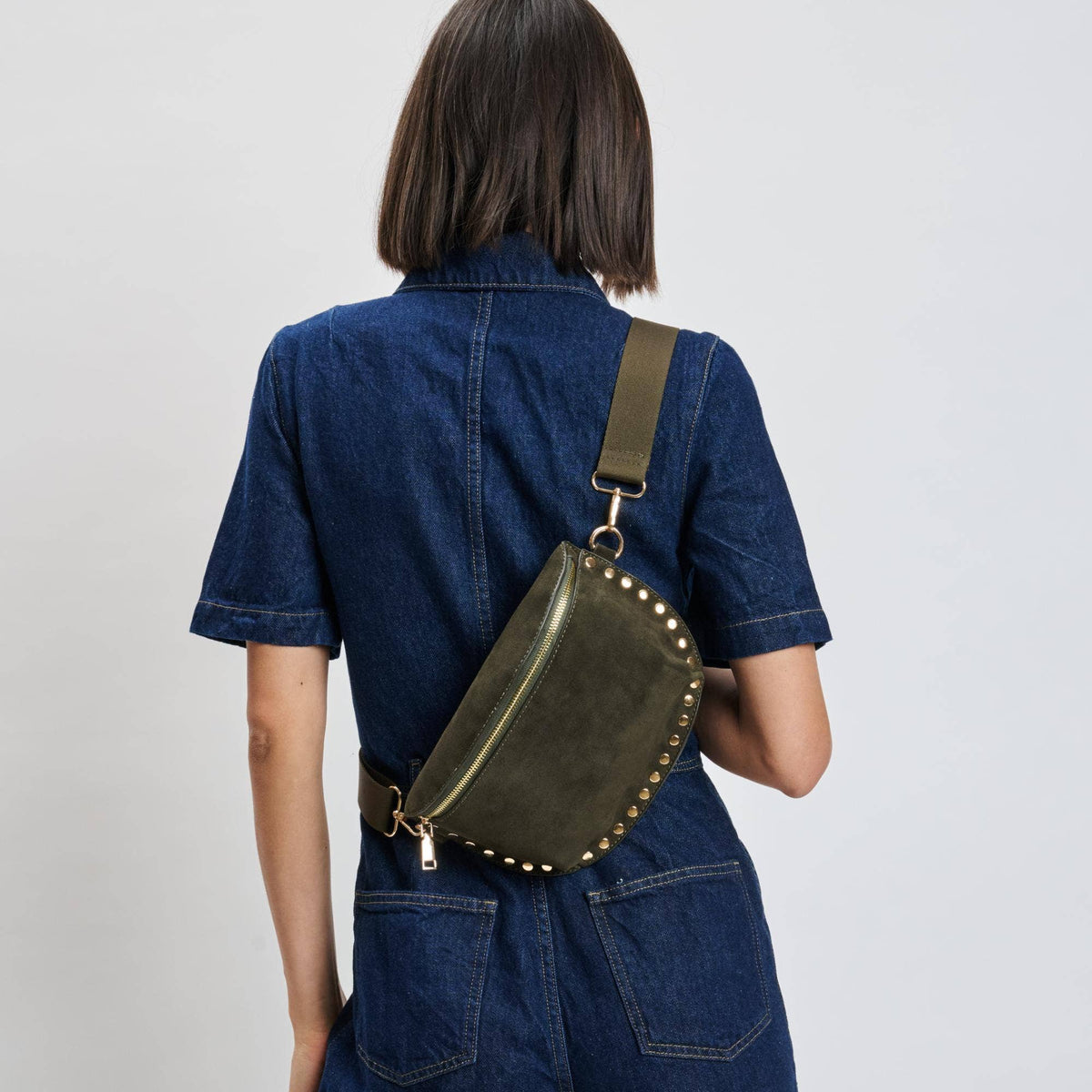 Studded Suede Belt Bag