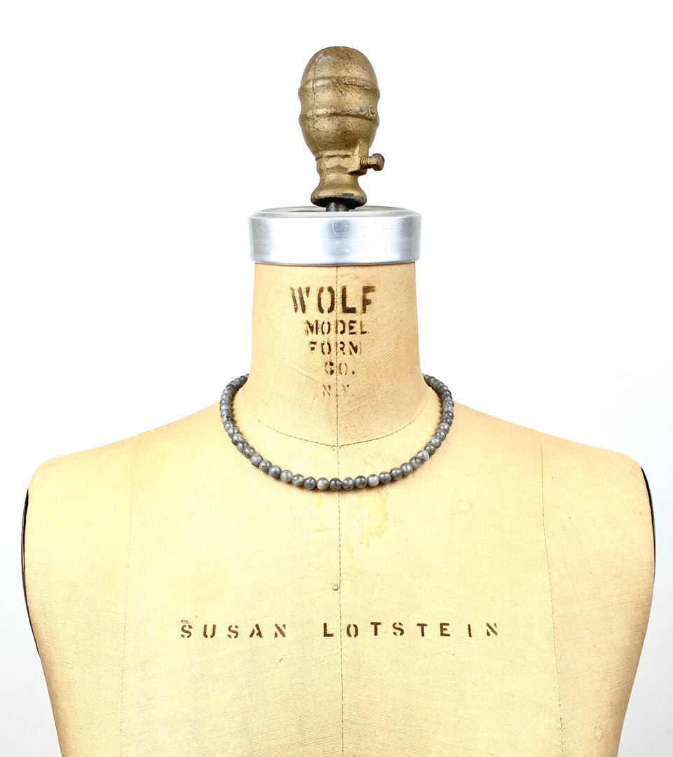 Semi-Precious Beaded Collar Necklace - 6mm