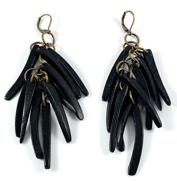 Coconut Shell Fringe Earrings